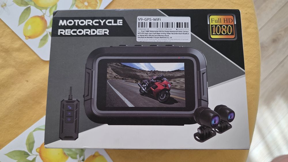 Wideorejestrator Motocyklowy przód tył 1080p