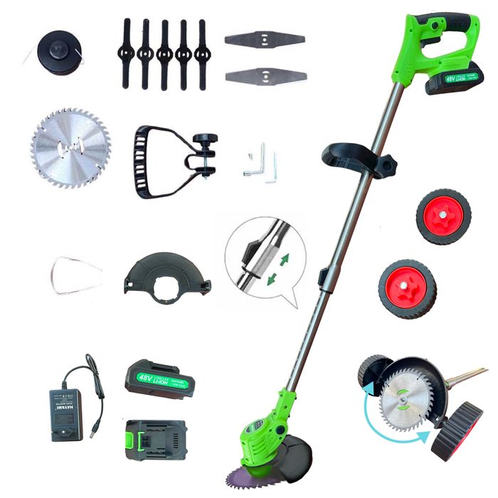 Акумуляторний тример для трави HAYAMI HA-1025 9 насадок + колеса