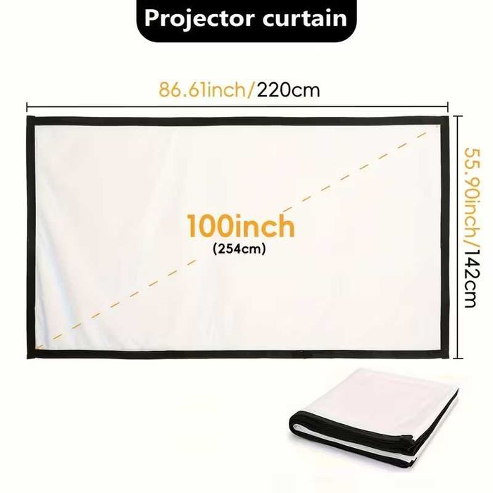 Экран (Полотно) для проектора 100 дюймів