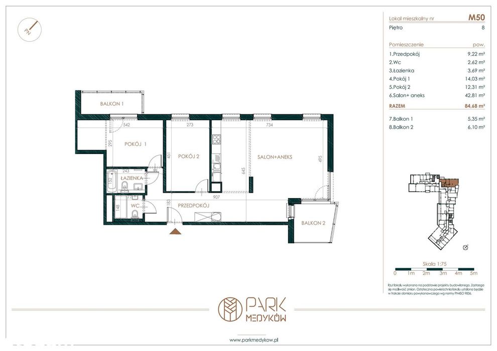 Park Medyków | mieszkanie M50 | Miejsce postojowe w garażu gratis!