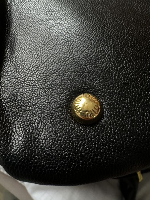 Miumiu miu miu torba torebka skorzana czarna aventure duża