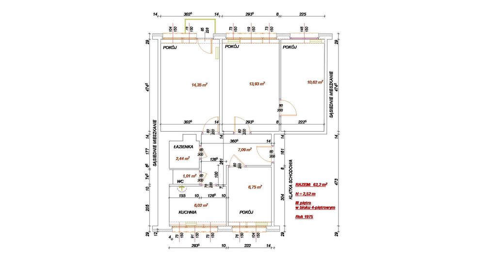 sprzedam mieszkanie, 62m2, Pabianice, blisko PKP