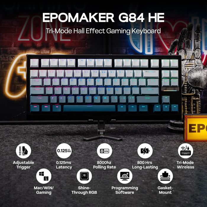 Epomaker g84he магнітна В наявності біла
