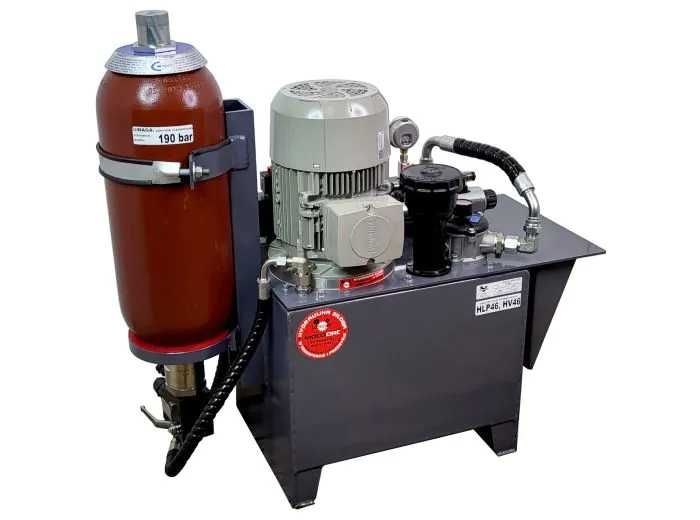 Zasilacz hydrauliczny z hydroakumulatorem 4KW zbiornik 60L 1 sekcja
