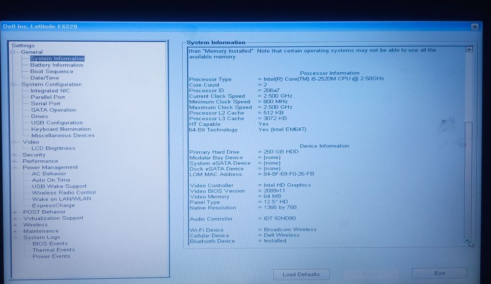Ноутбук DELL Latitude E6220