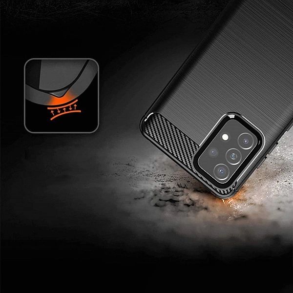 Carbon Case elastyczne etui pokrowiec Samsung Galaxy A72/4G czarny