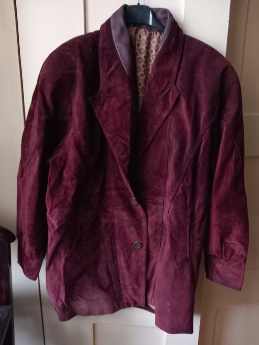 Casaco 3/4 em pele Bordeaux