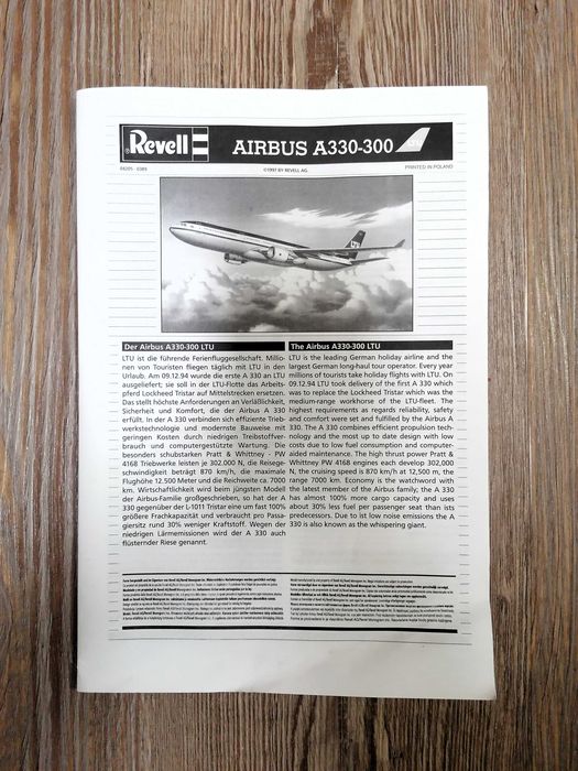 A330-300 -Revell - 1/144 NOVO / SELADO