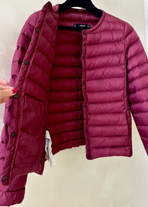 Легка коротка куртка MANGO бордова бордовая легкая деми весна весняна