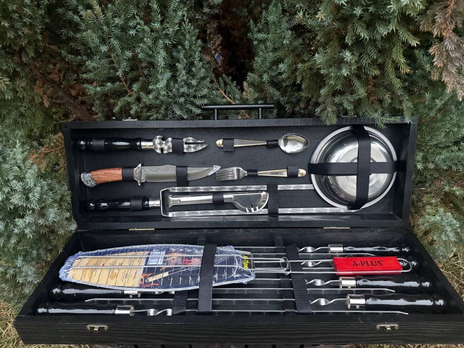 Подарочный набор шампуров в кейсе на день рождения мужу, мужчине