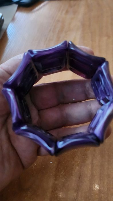 Tanio Bransoleta duża imitacja ametystu