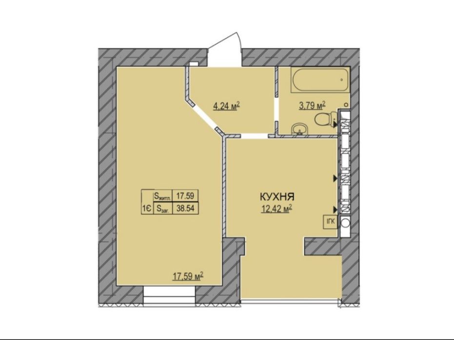 Квартира в ЖК “Авіатор-1”, Гостомель — лише 31 000 $!