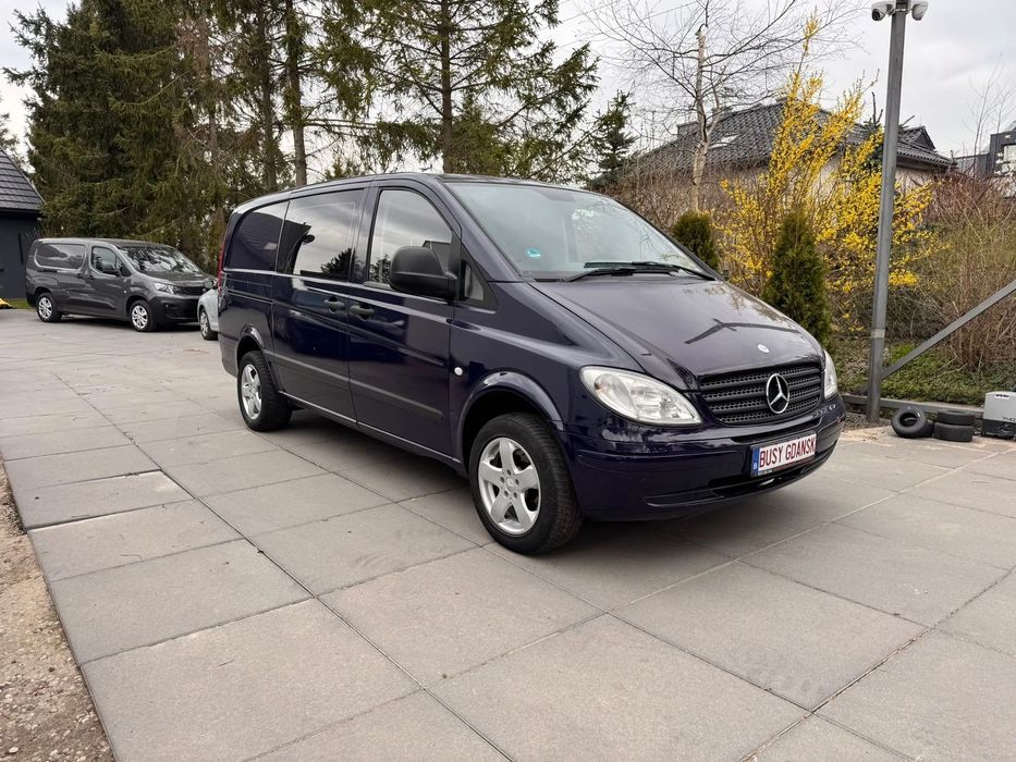 Mercedes-Benz VITO LONG BRYGADÓWKA KLIMATYZACJA 5 MIEJSC  Sprowadzony Zarejestrowany Gotowy do Pracy Pełna faktura VAT MARŻA