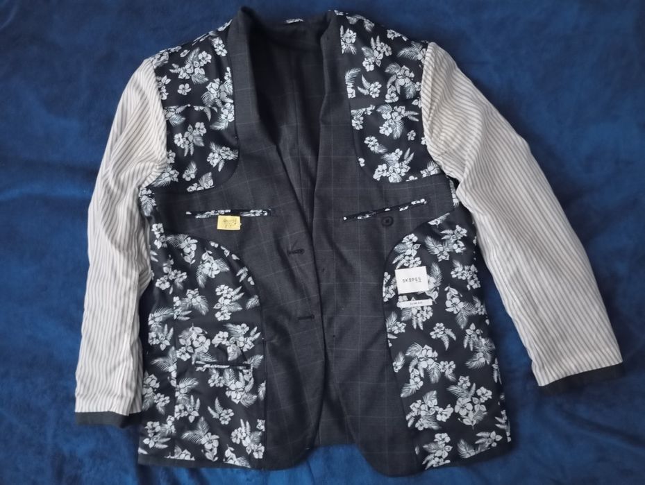 Marynarka Skopes Blue Tailored Fit Anello Check