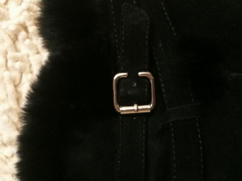 Ботильони braska чорні натур. замш. 37,5 р. зима