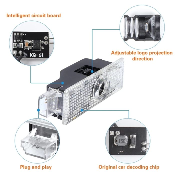Подсветка двери логотип BMW лед (LED) /E39/E60,E90,F30,E65,E90,E85,X5