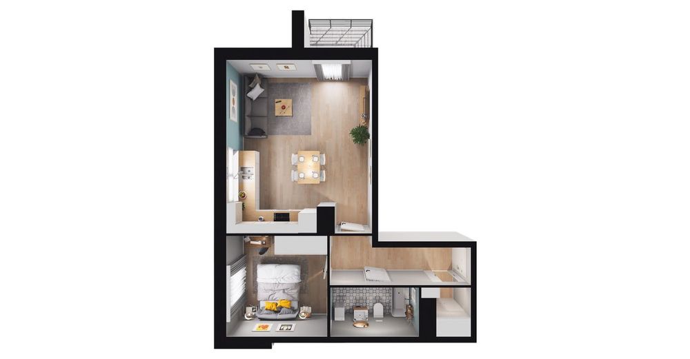 2-pokojowe mieszkanie 49m2 + balkon