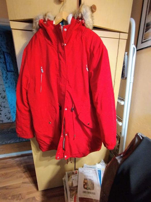 Czerwona parka na miśku 7XXL