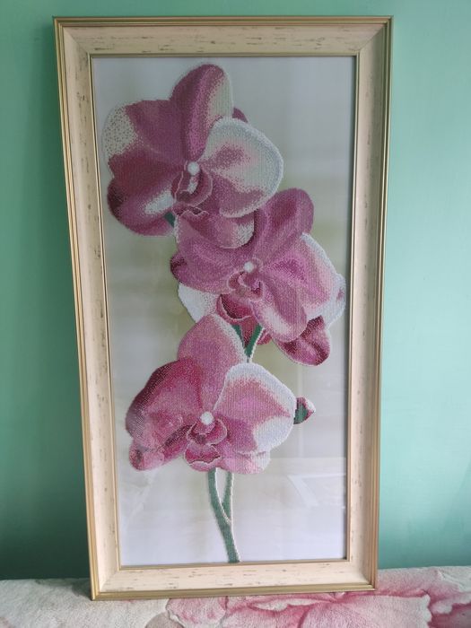 Вишита картина "Орхідеї" бісер