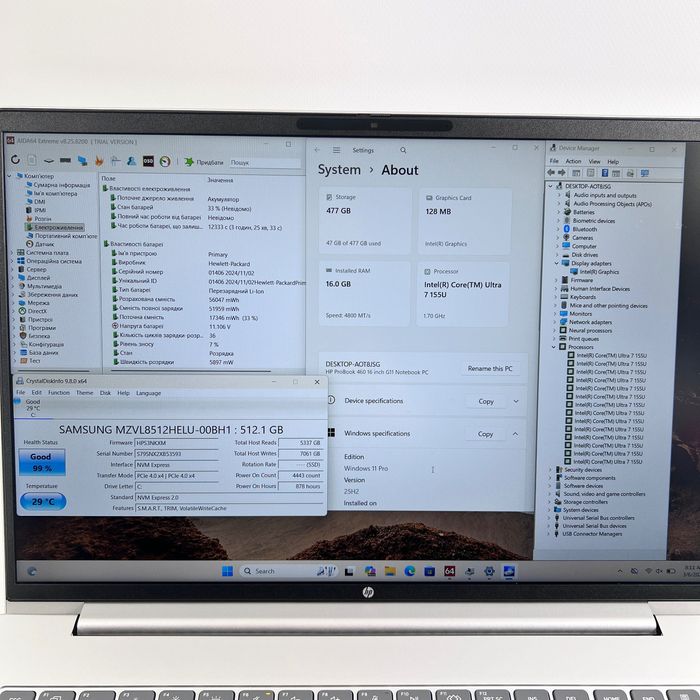 HP ProBook 460 G11 Ultra 7 155U 16GB RAM 512GB SSD ГАРАНТІЯ МАГАЗИН