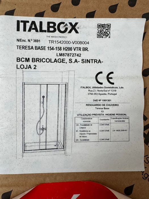 Italbox Resguardo de Chuveiro vidro