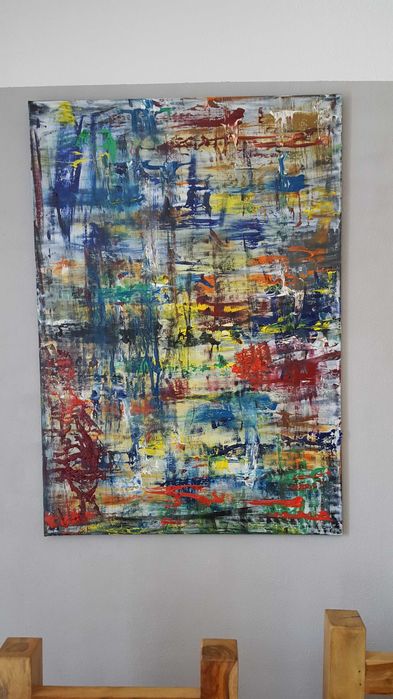 Pintura Abstrata a Óleo colorida