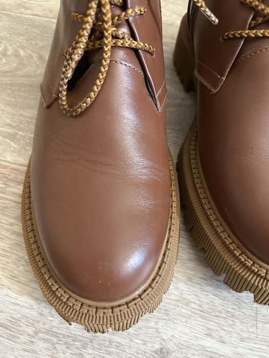 Чоботи, шкіра, ботинки з хутром , 40 розмір, 26 см довжина устілки