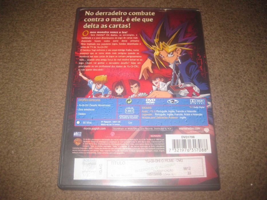 DVD "Yu-Gi-Oh! O Filme" Raro!