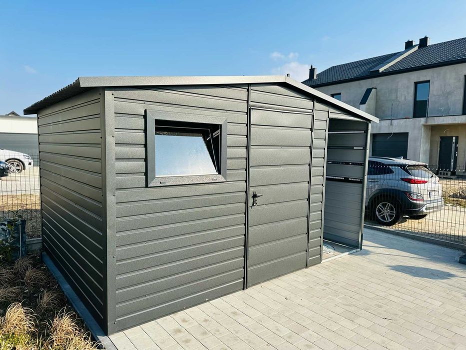 Domek narzędziowo-ogrodowy 3 x 3m +1m wiata