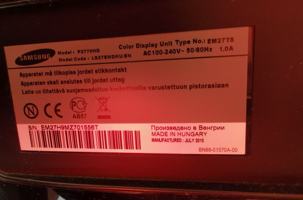 TV Samsung T2770HD / Monitor