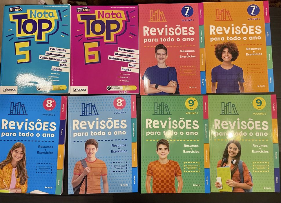 Livros de preparação para exames e testes escolares