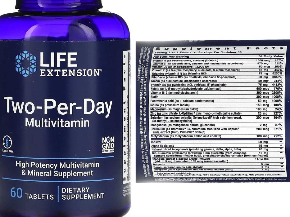 Мультивітамини для жінок чоловіків Mega Multi One daily Life Extension