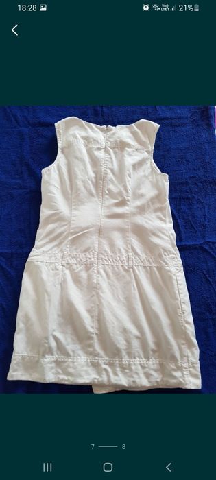 Sukienka Esprit biała z domieszką lnu rozm. 40 L/XL