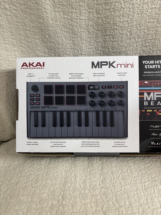 Teclado midi AKAI Professional MPK Mini MK3 – Special Edition Grey – Cinzento – Novo