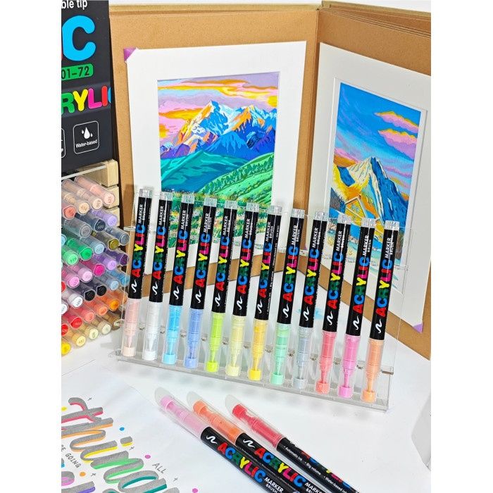 Акрилові маркери GuangNa Brush GN-8101 з м’яким пензликом 12 шт.