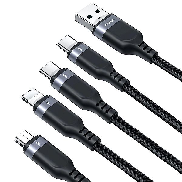 Kabel USB 4w1 USB-A - 2 x USB-C / Lightning / Micro do ładowania i tra