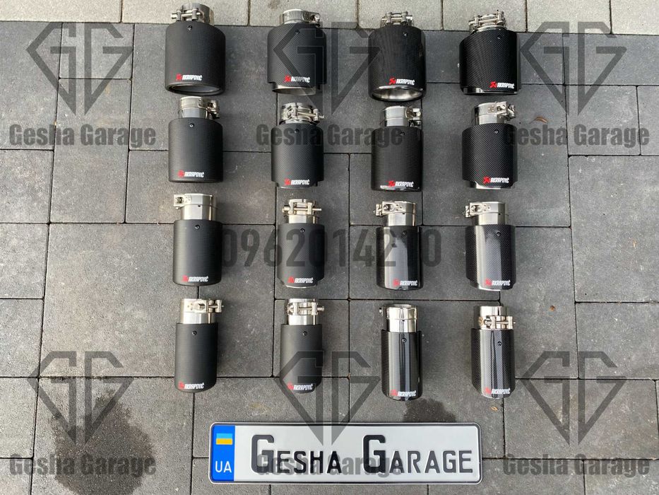 Насадки вихлопа вихлопу akrapovic акрапович 63, 76, 89, 101, 114 мм