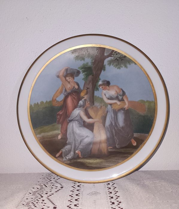 Conjunto 4 pratos Limoges pintados á mão