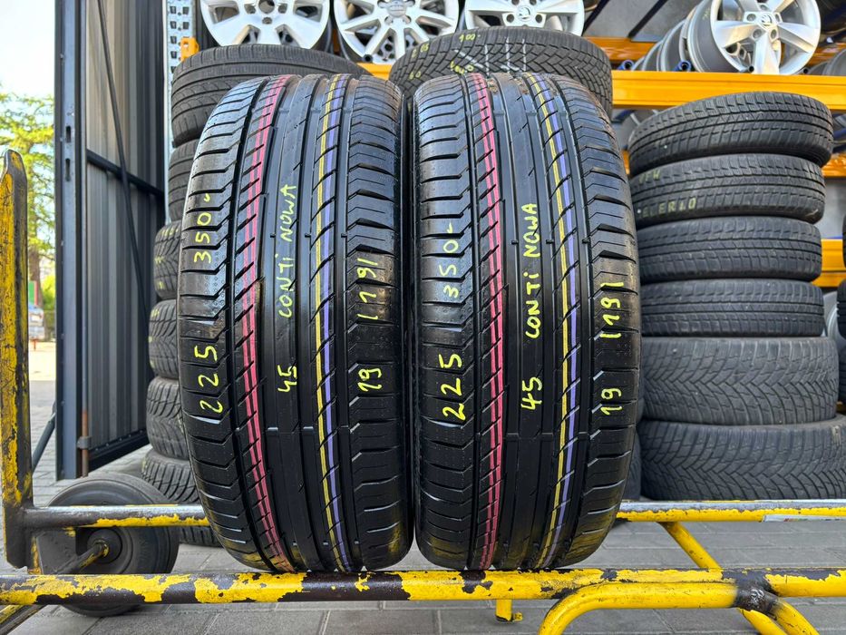 2X OPONY LETNIE 225/45R19 96W Continental ContiSportContact 5 XL RANT OCHRONNY 7.6MM 2019R NOWE!
