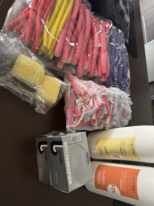 Permanente kit com rolos e produto