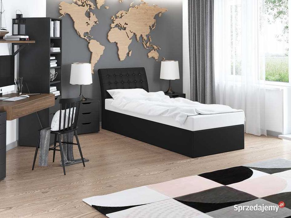 Łózko 100x200 z pojemnikiem i materacem profilowane zagłowie 1299 zł