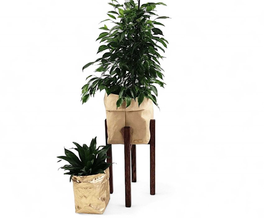 Kwietnik na nóżkach drewniany Stojak pod kwiaty dąb brąz 20/h40