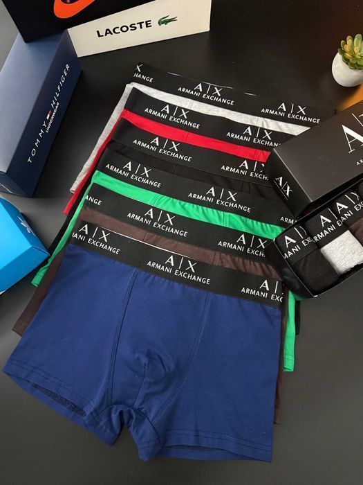 Чоловічі боксери Армані. Мужские класические черные трусы, хлопок