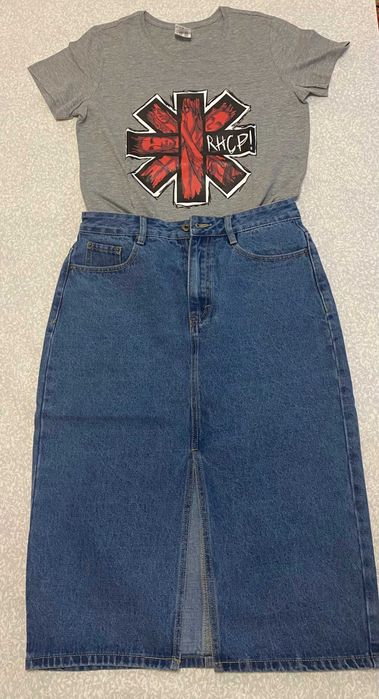 Спідниця джинсова довжина міді