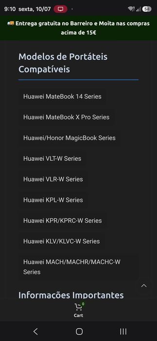 Bateria nova para portatil huawei