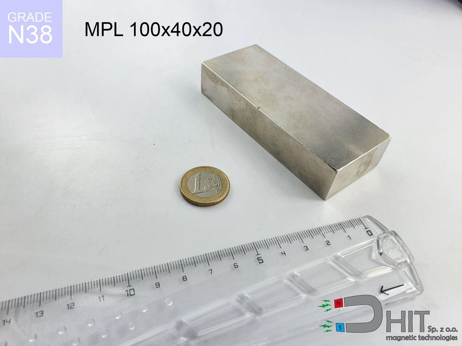 MPL 100x40x20 [N38] - magnes neodymowy płaski do zadań 1 szt.
