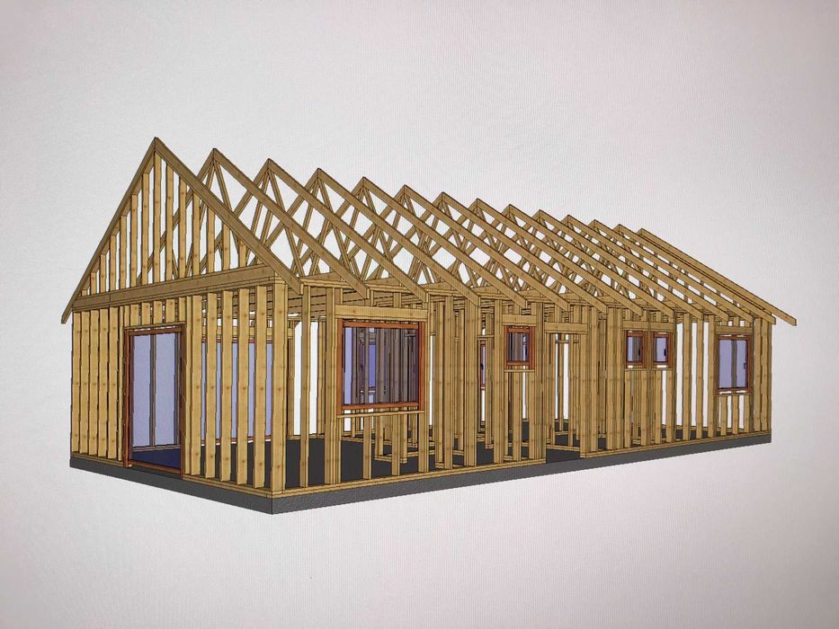 KONSTRUKCJA dom modułowy drewniany szkieletowy parterowy PARTERO 110