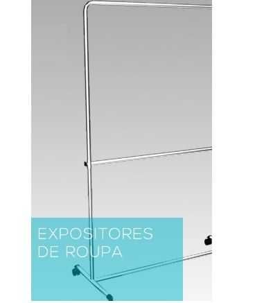 Expositor simples de roupa pintado a preto ou branco