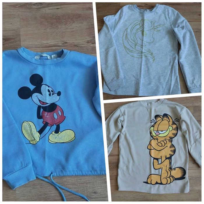 Zestaw trzech bluz dla dziewczynki r.134/140 H&M