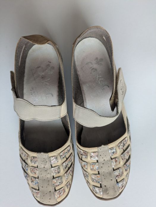 Skórzane buty damskie Rieker